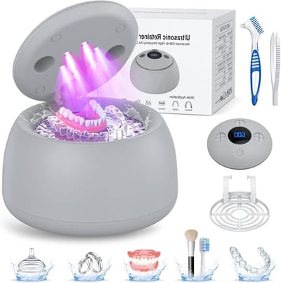 Ultrasone Reiniger - Prothese Reiniger - Sieraden Schoonmaken - 52 kHz Geluidsgolven - 250 ml - Wit