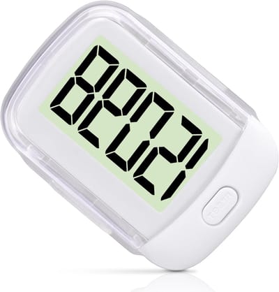 Stappenteller Clip - Loopmeter Activiteit - Gezondheid Bijhouden - 3D Sensor Nauwkeurig - 55 Millimeter - Wit