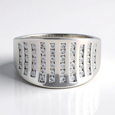 Cavill - Zilveren ring - 925 sterling zilver - 0,72 ct witte Braziliaanse topaas - ronde briljant - moderne elegante ring