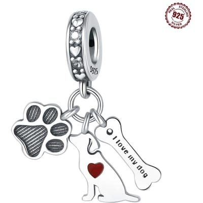Kralen Koperen Bedel Echte Pootjes Botjes Puppy Hangers Kralen Passen op Armbanden Sieraden DoeHetZelf Vrouwen Mooie Cadeaus Accessoire gray