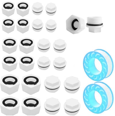 LIVIA HOME - 14 Sets Afdichtingsadapter - Waterdicht - Duurzaam PPR-Materiaal - Geschikt voor Wasmachine en Vaatwasser - Hoge Druk Bestendig - 1/2 3/4...