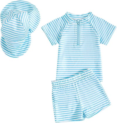 Jongens Zwembroek - Zwemset Baby - Zwemmen met UV bescherming - Drie delig - SPF 50+ - Zwart