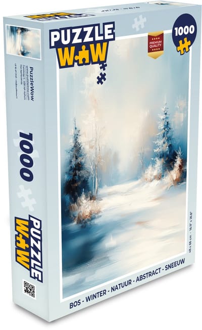 Puzzel Bos - Winter - Natuur - Abstract - Sneeuw - Legpuzzel - Puzzel 1000 stukjes volwassenen