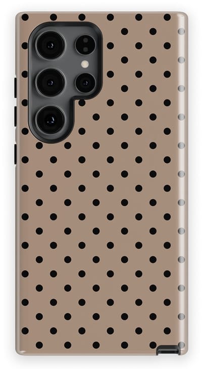 Polka Dots Hoesje Samsung Galaxy S24 Ultra | Geschikt Voor Mag | Stippen Design Backcover Samsung Galaxy S24 Ultra Cacoa Noir