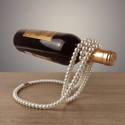 Wijn fles houder - Wijnrek - Wijnhouder- Decor - Parelketting