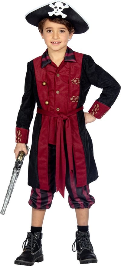 Piraat Kostuum Jongen Burgundy Premium - Maat 128