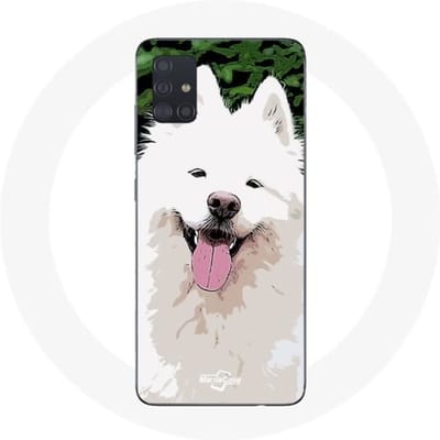 Samsung Galaxy A51 hoesje Samojeed wit hondenras wit