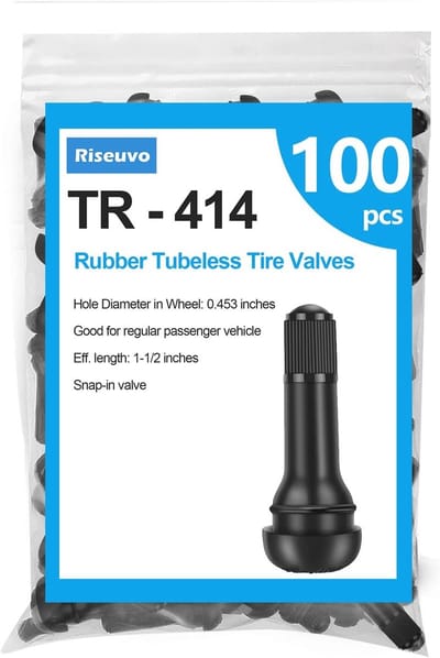 100 Stuks TR414 Rubber Snap-in Kleppen voor Tubeless Ventielen - Ideaal voor Standaard Voertuig Banden