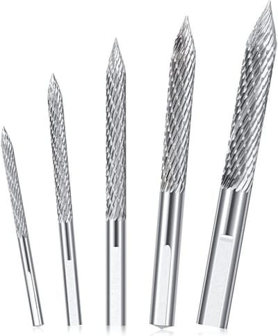 Bandenboor Set - Reparatie Boren - Banden Repareren - Driehoekig Snijvlak - 5 Stuks - Zilver