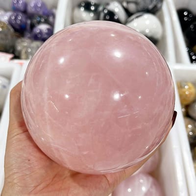Natuurlijke Rozenkwarts Kristallen Bol Gepolijste Massage Bol Bol Reiki Genezingskamer Decor Roze Kristal Souvenirs Steen Ambachten 4-7Cm Diameter 3cm gray