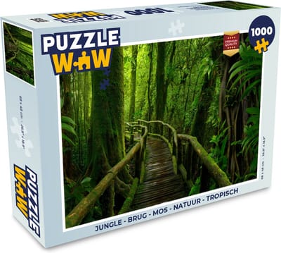 Puzzel Jungle - Brug - Mos - Natuur - Tropisch - Legpuzzel - Puzzel 1000 stukjes volwassenen