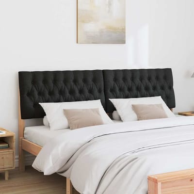 vidaXL - Gestoffeerd - hoofdbord - Zwart - 180 - cm - Massief - grenenhout