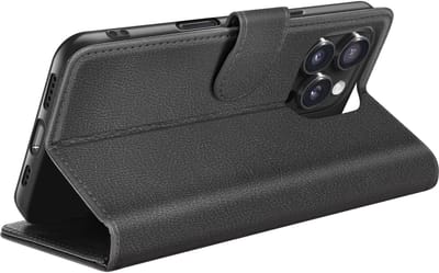 Zanae, Hoesje geschikt voor iPhone 16 Pro - Wallet Case & Magneetsluiting, Zwart