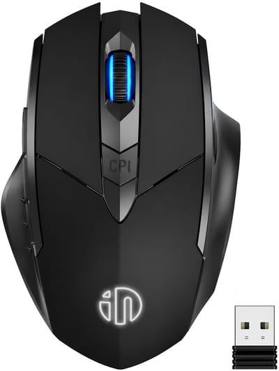 Garpex® Ergonomische Draadloze Muis met Bluetooth - USB Ontvanger - Oplaadbare Wireless Mouse - 7 Knoppen - 800/1200/1600 DPI - Zwart