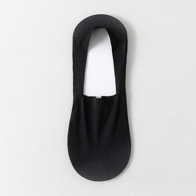 Herensokken Zomer Dunne Mesh Ademende Antislip Onzichtbare Ondiepe Mond Sokken Katoenen Zool Vrijetijdssokken Lage Loop Sokken zwart