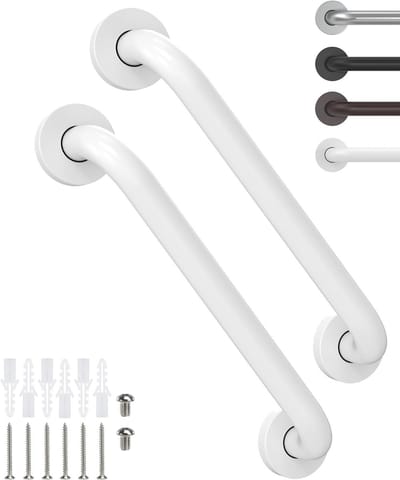 Grijpstangen Set - Veiligheidshandgrepen - Badkamer Veiligheid - Verborgen Schroeven - 305 cm - Wit
