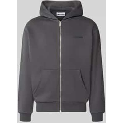 relaxed fit sweatjack van katoenmix met labeldetail