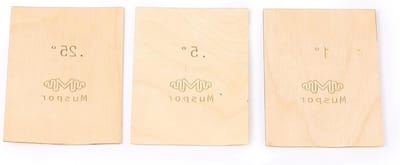 3-pack gaskets voor elektrische basgitaren van esdoornhout, 0.25, 0.5 en 1 graad, ideaal voor aanpassing en geluidsverbetering