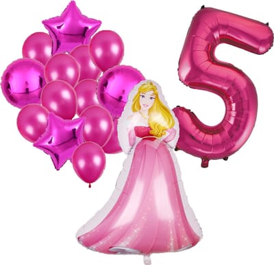 Doornroosje ballonnen pakket - 108x69cm - Folie Ballon - Prinses - Themafeest - 5 jaar - Verjaardag - Ballonnen - Versiering - Helium ballon