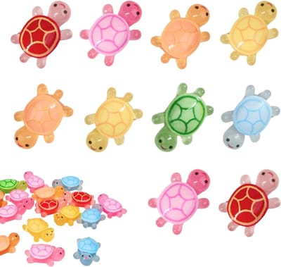 Mini Schildpadjes - Hars Figuurtjes - Decoratief Gebruik - Zacht Lichtgevend - 20 Stuks - Veelkleurig