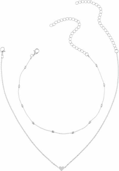 Fako Bijoux® - Ketting - Hartje & Choker Bullets - Set - Zilverkleurig