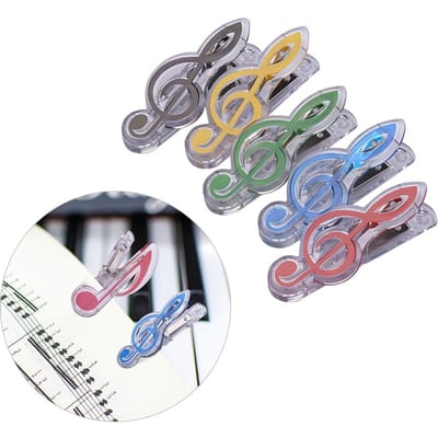 Clip de musique, Clip de Page de livre de Piano, Clips de clé de sol, marque-pages, accessoires 5 Treble Clef multicolore