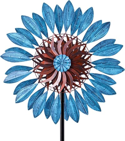 Wind Spinners - Windmolens - Tuindecoratie - Kinetisch IJzeren Ontwerp - 60x200cm - Blauw