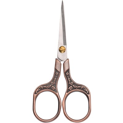 Ciseaux de Salon de coiffure en acier inoxydable, ciseaux tranchants en fleur de prunier pour couper les moustaches de barbe bronze