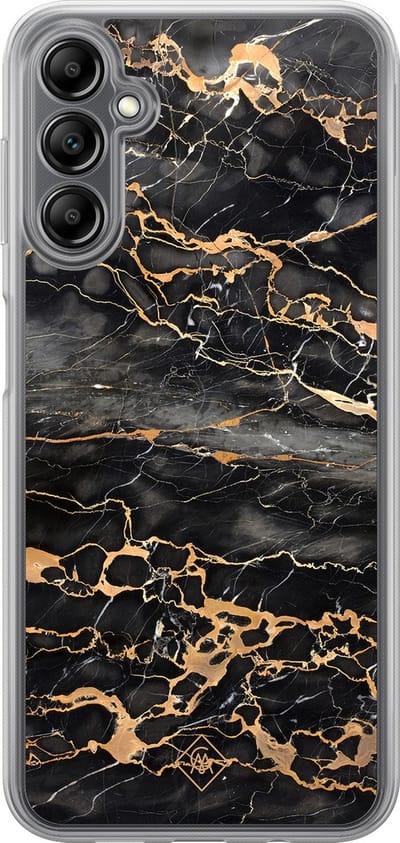 Casimoda® hoesje - Geschikt voor Samsung Galaxy A14 5G - Marmer Grijs Brons - 2-in-1 case - Schokbestendig - Marble design - Verhoogde randen - Grijs, Transparant