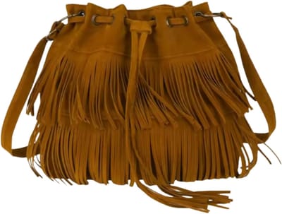 Innerlight® Dames tas – Schoudertas Dames met Franje - Bruin - 26x31x13 - PU Suède Leer – Vintage Casual Stijl