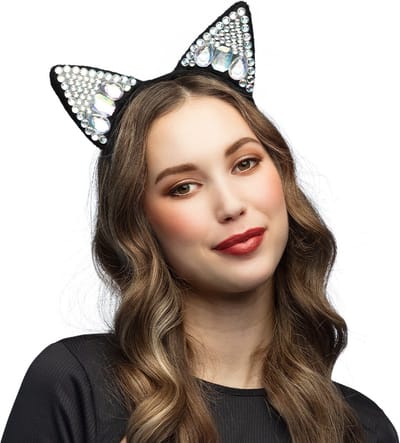 Boland - Diadeem Cat diamond Zwart - - Volwassenen - Vrouwen - Sexy - Kat