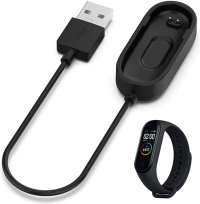 Compatibel met Xiaomi Mi Band 4 connected horloge. 1 kabellengte Zwart lengte 23 cm