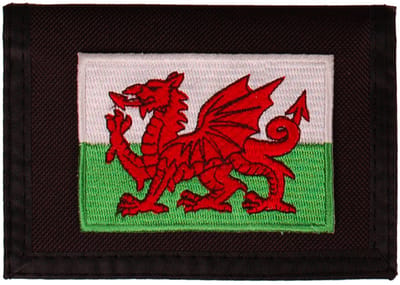 Portemonnee zwart 14x10cm - Vlag Wales - 8x6cm