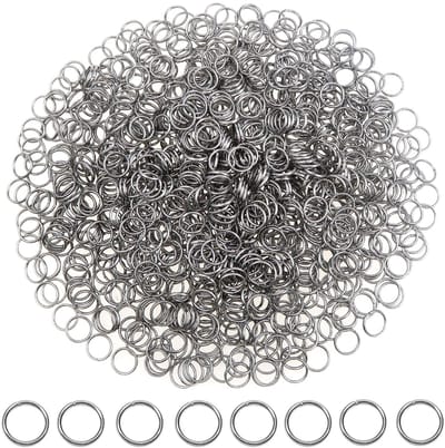 TOAOB 1000 stuks Springringen Staal Kleur 6 mm Open Springringen Roestvrij Staal Sieradenconnector Ketting Links voor Kettingarmband doe-het-zelf Sieraden Maken