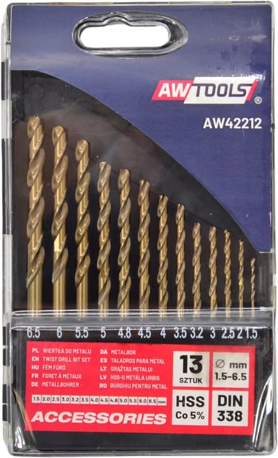 Awtools AW42212 - Kobalt Metaalboor Set - 13 stuks - HSS-Co