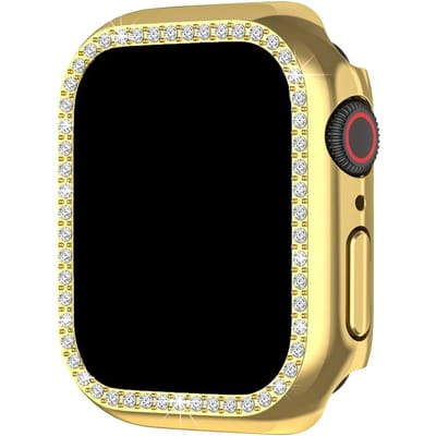 123watches Diamond case - goud - 40 mm - Geschikt voor Apple Watch series 1/2/3/4/5/6/7/8/9/10/11/12/SE/SE2/SE3