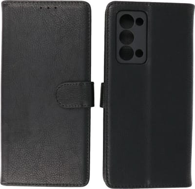 Oppo Reno 6 Pro Plus 5G Hoesje - Book Case Telefoonhoesje - Kaarthouder Portemonnee Hoesje - Wallet Case - Zwart