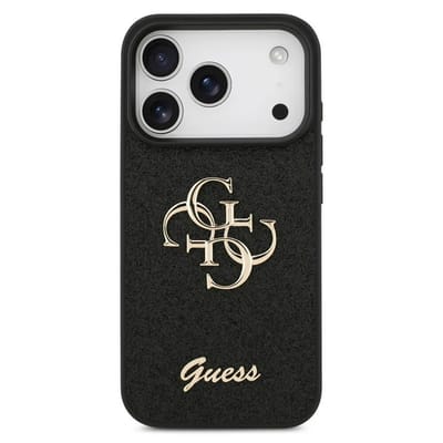 Guess Back Cover - iPhone 17 Pro Max - Zwart - Slanke, schokbestendige randen - Stijlvolle glitterdesign