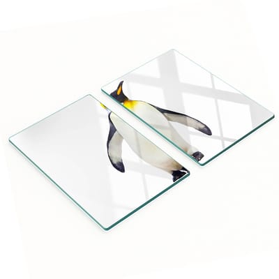 Penguin Multifunctionele Decoratieve Keukenplanken van Gehard Staal 2x40x52 cm