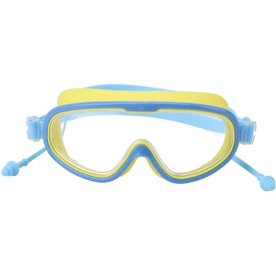 Kinderzwembril Groot Frame Waterdicht Anti-condens HD Zwembenodigdheden met Neusklem Geel Blauw gray