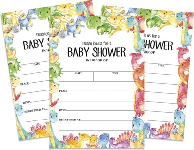 30 Invulbare Baby Shower Uitnodigingen Jungle Dieren Thema Lege Kaarten