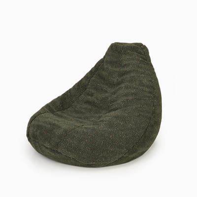 Drop & Sit - compacte zitzak - sfeervolle fijne teddy - gespikkeld - donkergroen - 180L - extra comfortabel en zacht met uitneembare binnenzak
