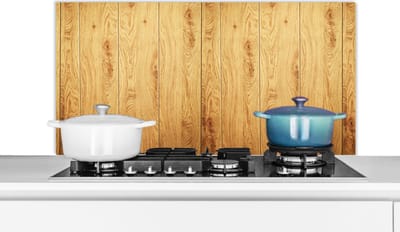 Spatscherm keuken 100x50 cm - Kookplaat achterwand Patronen - Planken - Natuur - Muurbeschermer - Spatwand fornuis - Hoogwaardig aluminium