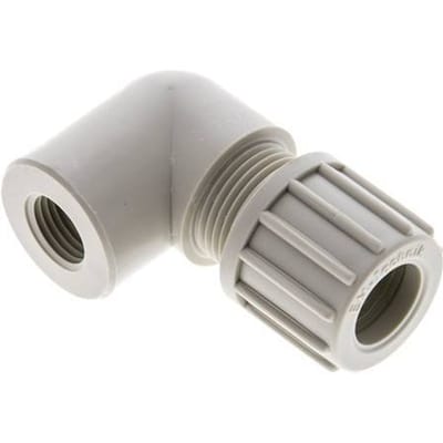 14x12mm & G1/4'' PP L-Vorm Knelfitting Binnendraad 10bar