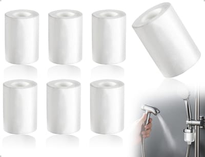 Interchangeable Filter Inserts voor Douchekop - 6 Stuks, PP Filter met Katoenen Kern voor Thuis, Kantoor en Hotelgebruik