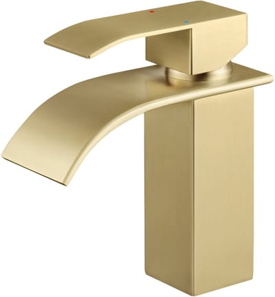 Auralum Max Wastafelkraan Goud - Badkamerkraan - Wastafel Kraan - Badkamer Wastafelkraan - Eengreepskranen - Warm en koud - Waterbesparend - Goud