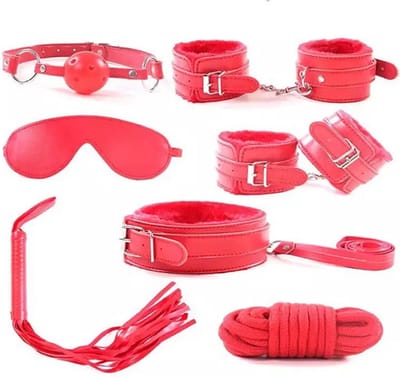 Erodit® Bondage Set - Rood - 7-delig - BDSM - Seksspeeltjes - Erotiek - Mannen - Vrouwen - Koppels
