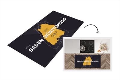 Keukenloper - Loper keuken - Kaart - Baden-Württemberg - Duitsland - 120x60 cm - Keukenloper vinyl