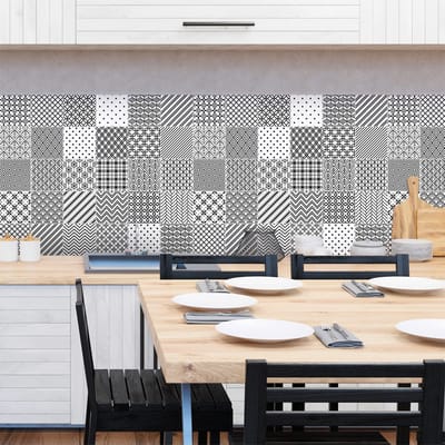 Zelfklevende muurtegelstickers voor keuken en badkamer - 30 Scandinavische Dublin cementtegelstickers - 30 stickers 20x20cm