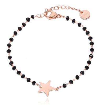 Cilla Armband Zwart Kristal en Ster - Goudkleurig